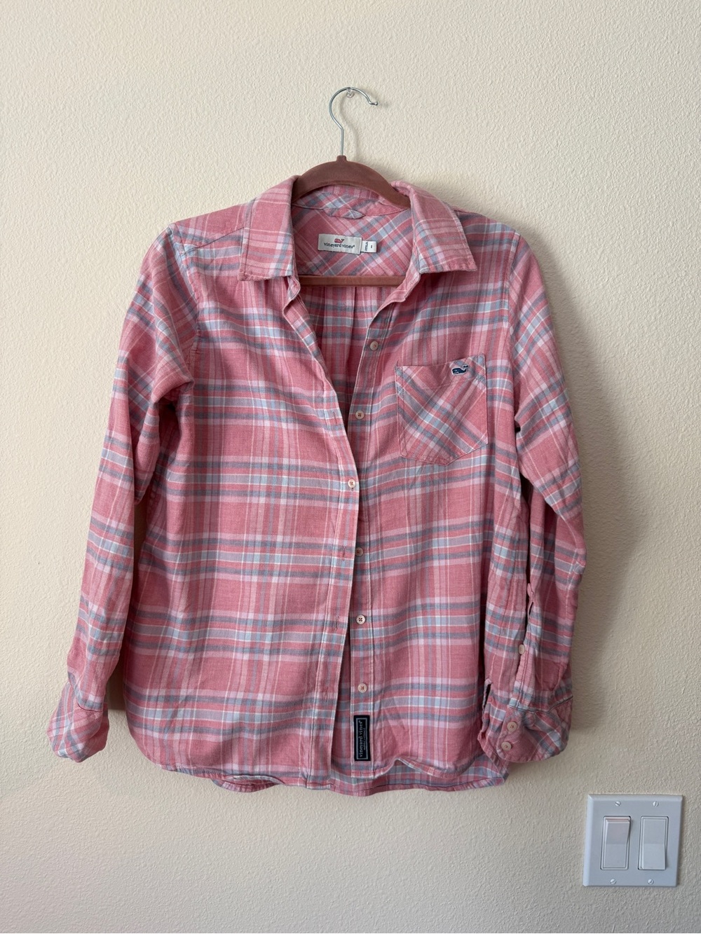 Vineyard Vines Pink Plaid Casual Button-Down Shirt